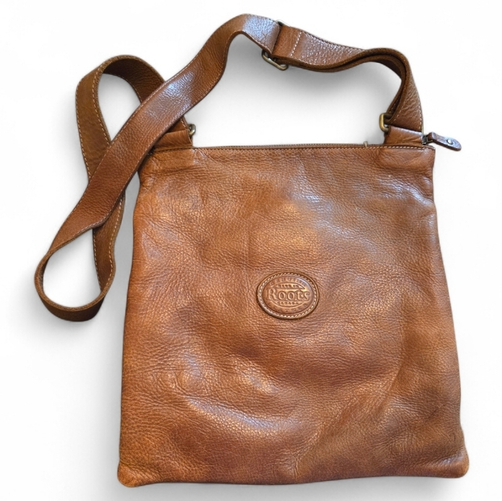 Roots Leather Venetian Tribe Large Boho Casual Cross Body Bag Natural Tan - Picture 7 of 11
